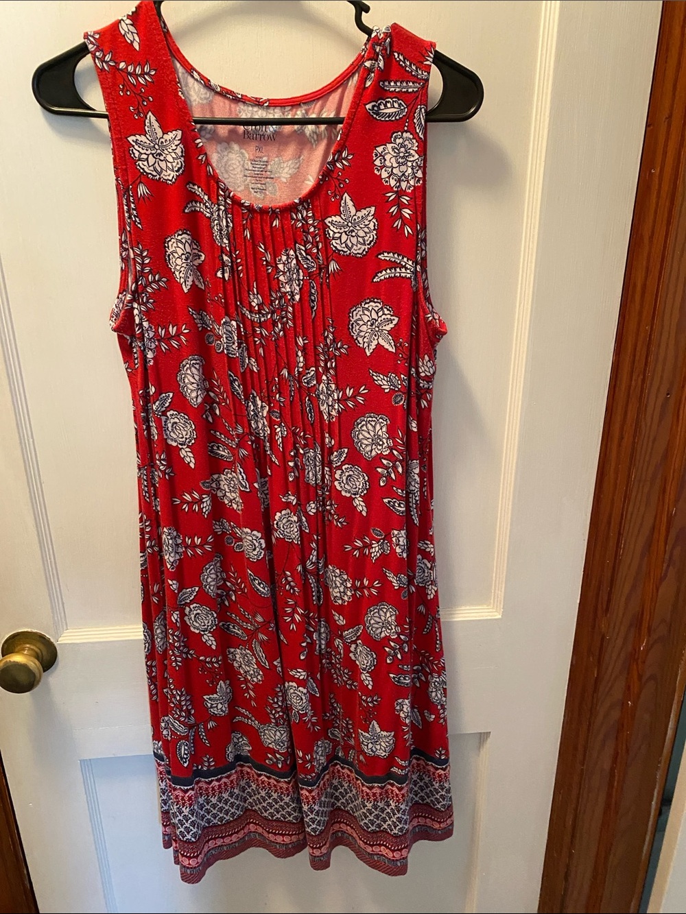 croft & barrow Red Floral Sleeveless Midi Dress